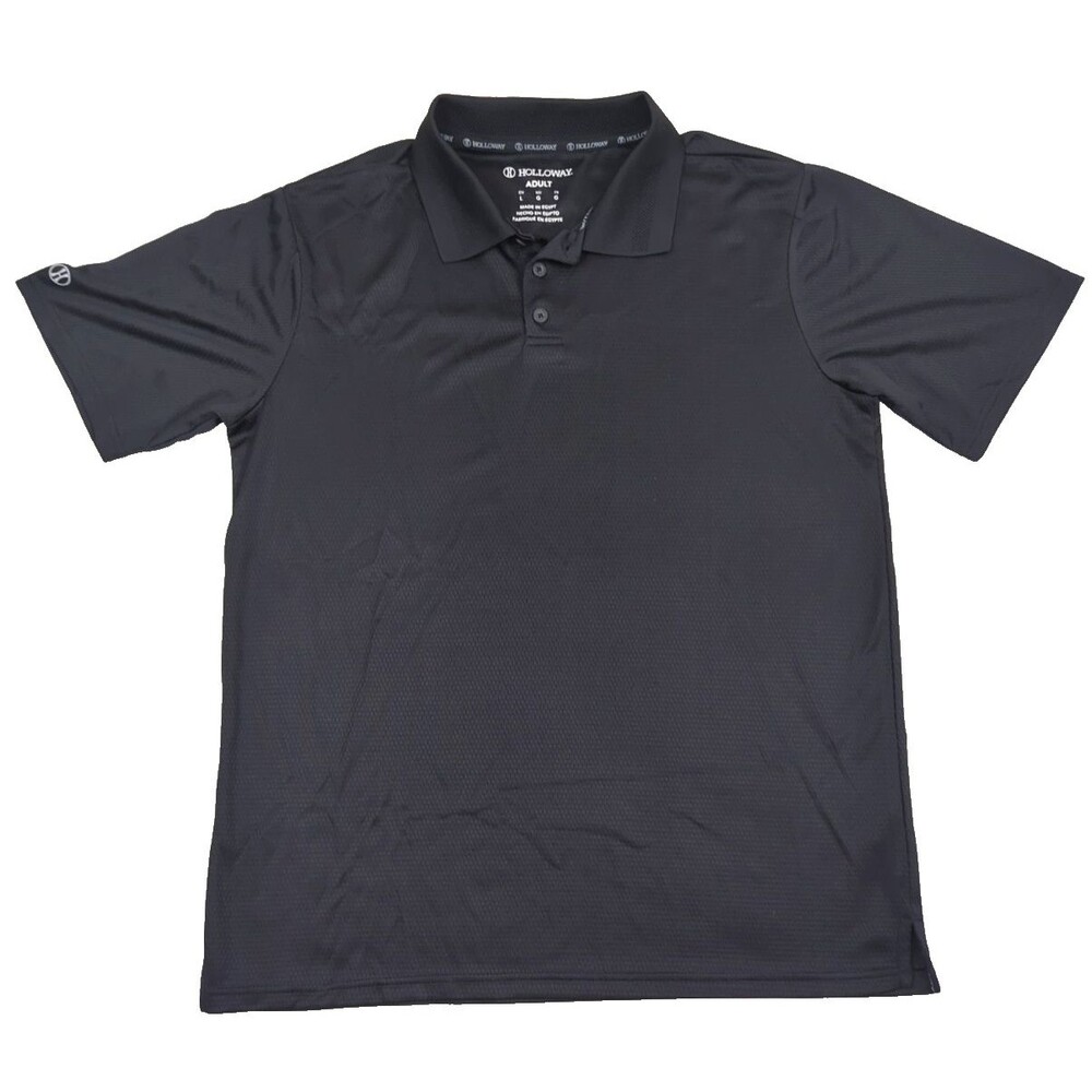 Holloway Men's Prism Short Sleeve Polo Black Shirt Microfiber 222568
